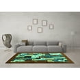 thumbnail image 3 of Ahgly Company Indoor Round Abstract Turquoise Blue Contemporary Area Rugs, 4' Round, 3 of 4