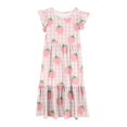 thumbnail image 5 of Spazoro Kids Girls Dresses, Floral Print Round Neck Short Sleeve Fashion Princess Dress for Child Girls Pink Size 12 T, 5 of 5