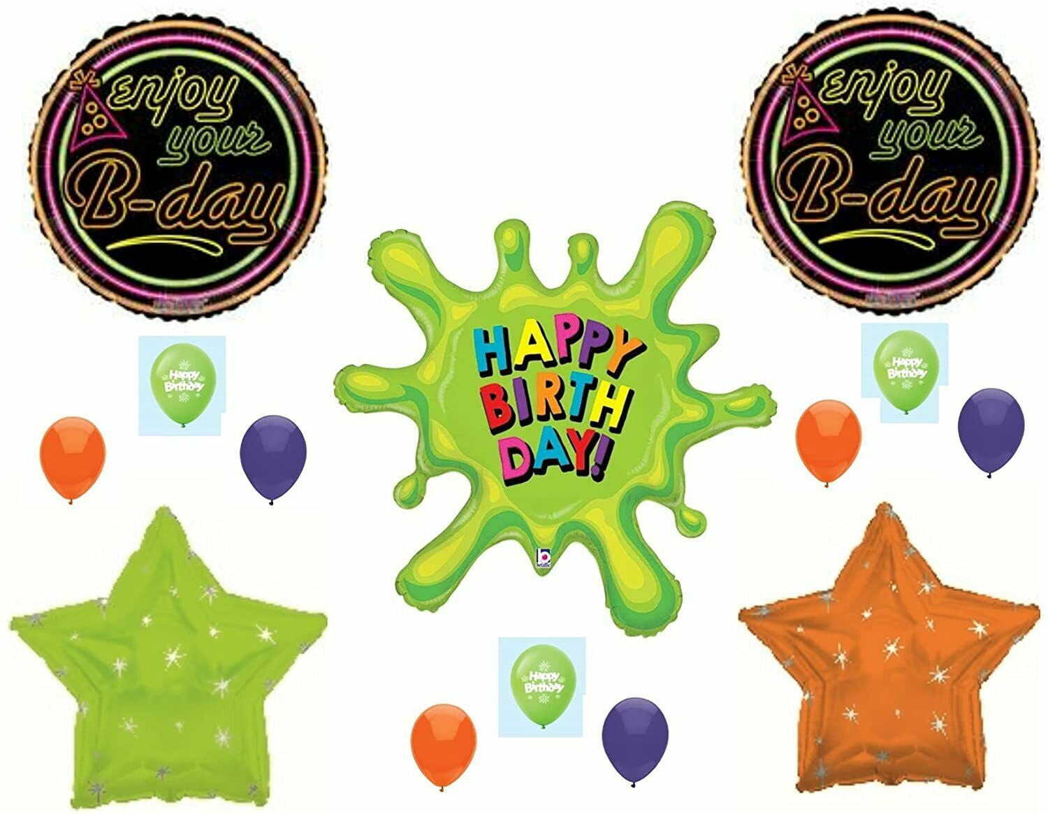 Slime Happy Birthday Banner Slime Painting Banner Pennant for Slime Birthday Party Art Theme Baby Shower Slime Party Decorations Art Party Supplies