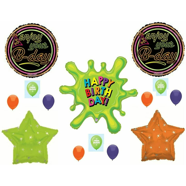 Slime Birthday Balloons Decoration Supplies Party Paint splatter 
