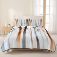 thumbnail image 3 of Queen Quilt Set 90''x96'', Blue Brown Tree Lightweight Summer Bedspread Coverlet Set with 2 Pillow Shams, Watercolor Forest Art Breathable All Season Quilt Bedding for Bedroom/Guest Room, 3 of 9