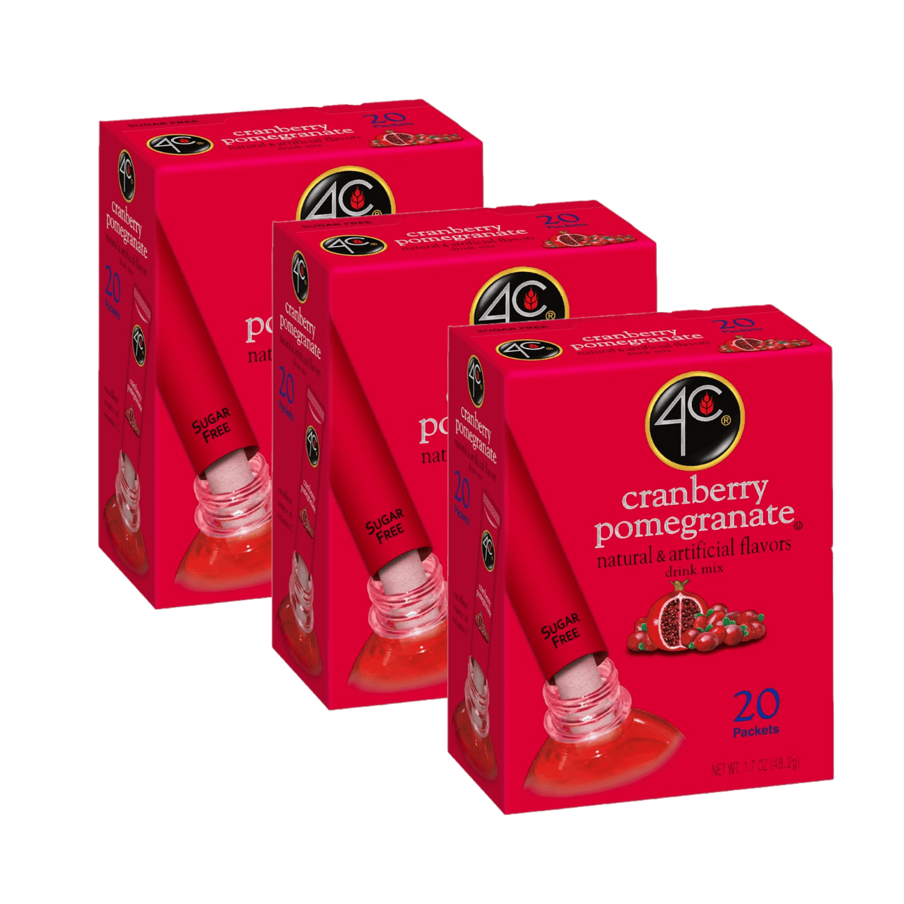 4C Sugar Free Drink Mix Sticks Flavor Cranberry Pomegranate (20 stick