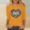 thumbnail image 2 of Sentmoon Vêtements Grande Taille Manches Longues Col Rond Costumes d'Halloween Ample avec Imprimé Blouses pour Femmes Chaud Automne et Hiver pour Tissu Confortable et Respirant Jaune TTTTG, 2 of 5
