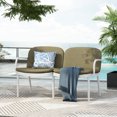 thumbnail image 4 of EBQOSK Outdoor Patio PP Loveseat, White Frame with Green Cushion Green Loveseat, 4 of 7