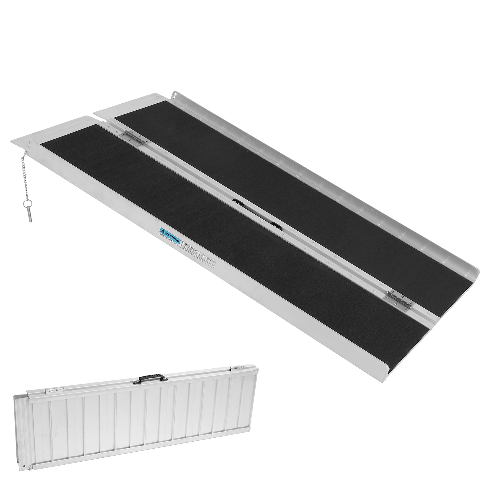 Gzxs Non Skid Portable Wheelchair Ramp 2Fold 4FT, Aluminum Foldable Mobility Scooter Ramp with