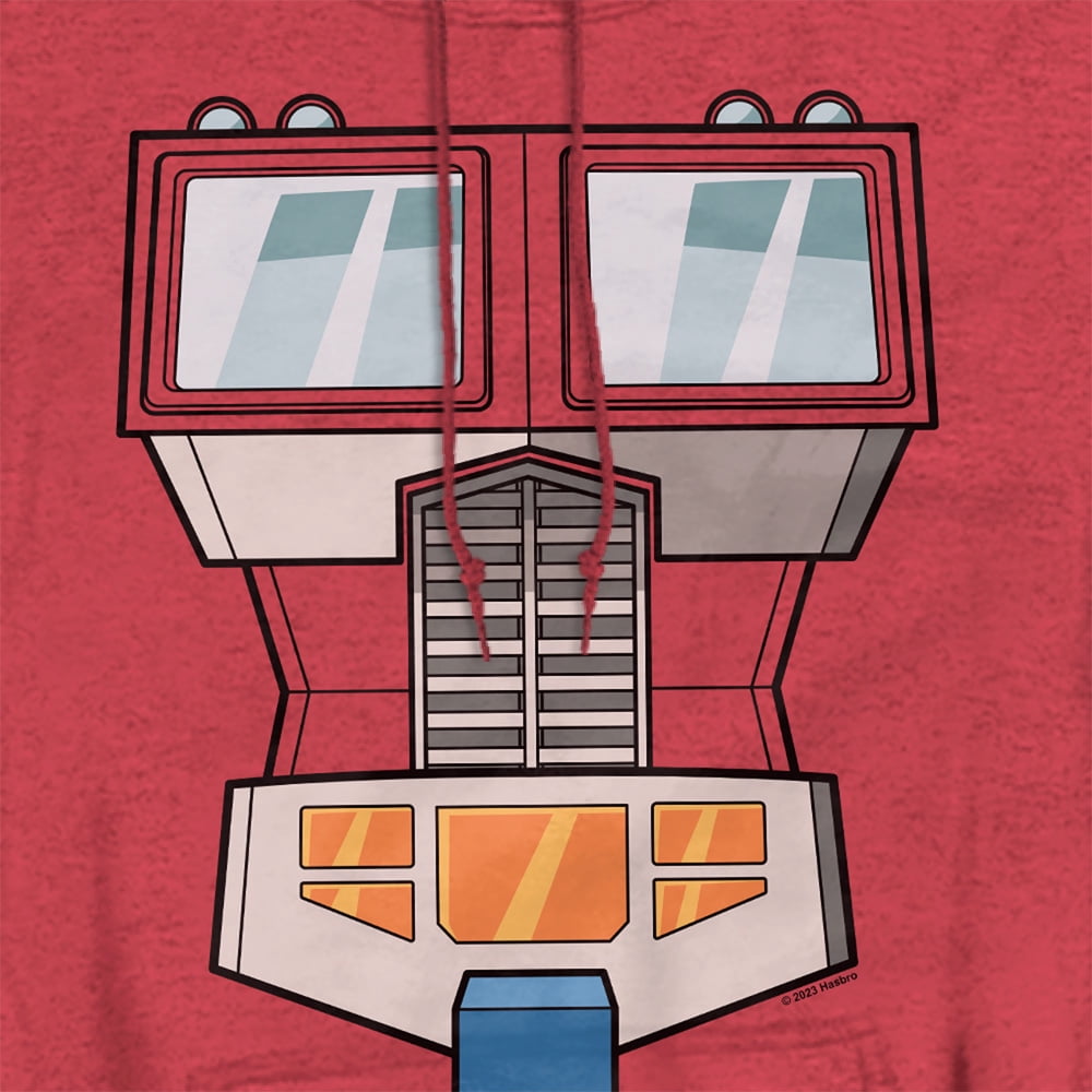 Transformers Optimus Prime Costume Unisex Adult Pull-Over Heather Hoodie,Red, 2X-Large