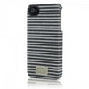 Refurbished - August Accessories HX1138-BLKGRY Hex Core Canvas Case for iPhone 4/4s