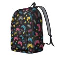 thumbnail image 2 of Game Controller Black Pattern Backpack for School, Cute School Bag with Adjustable Shoulder Straps and Padded Back, 15.7"x11.8"x5.5", 2 of 5
