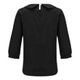 thumbnail image 5 of Black Womens Blouses Women's Cotton Linen Button Short Sleeve Shirts Summer Loose Crew Neck Casual Boho Top Vintage Embroidered Blouse Tops Ladies Tops and Blouses, 5 of 5
