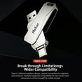 thumbnail image 2 of Netac U782C 128GB Type-C + USB dual interface USB flash drive plug and play mobile phone memory expansion USB flash drive silver, 2 of 8
