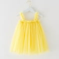 thumbnail image 2 of Loopsun Toddler Girls Princess Dress, Girls Solid Crew Neck Sleeveless Puff Formal Dress Yellow, 7-8 Years, 2 of 5