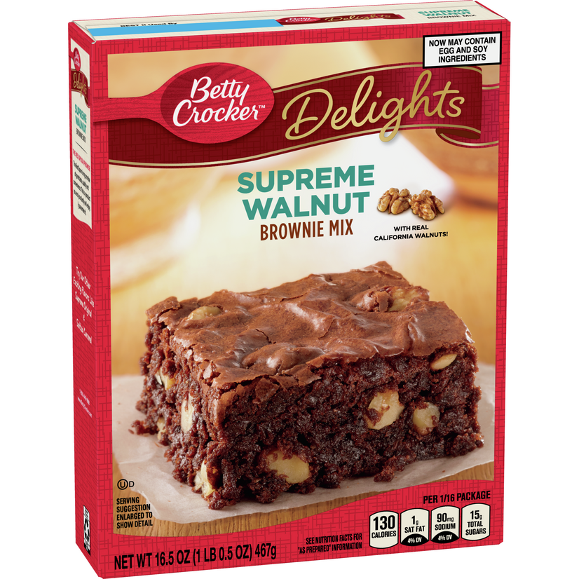 Betty Crocker Supreme Walnut Brownie Mix, 16.5 oz Box