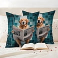 thumbnail image 3 of Funny Dogs Outdoor Waterproof Pillow Covers, Animal Sitting on Toilet Reading Newspaper Decorative Square Throw Pillowcase Sofa Cushion Sham for Patio/Couch/Chair, 26"x26" 2 Pack, 3 of 8