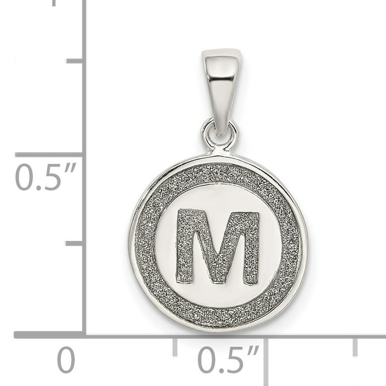 925 Sterling Silver Glitter Enamel Letter M Initial Monogram Name Circle Pendant  Charm Necklace Fine Jewelry For Women Gifts For Her 