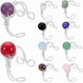 thumbnail image 6 of 10 Styles 10Pcs Adjustable Wire Wrapped Rings Irregular Gemstone Rings Set for Women Stackable Fashion Ring Set Gem Ring Light Gold Wire Wrapped Rings 18mm Light Gold, 6 of 6
