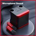 thumbnail image 3 of Máquina de Karaoke con 2 micrófonos inalámbricos altavoz cantante de 10W para adultos/niños, 3 of 8