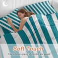 thumbnail image 5 of Teal Striped Duvet Cover Set, Simple Art Vertical Stripe Farmhouse Soft Duvet Cover California King Bedding Set 4 Pieces, 1 Quiltcover and 2 Pillowcases with Zipper, 1 Bed Sheet for All Seasons, 5 of 9