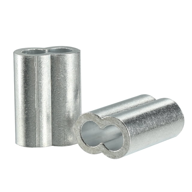 Unique Bargains 8mm 5/16-inch Cable Wire Rope Aluminum Sleeves Clip Crimping Loop 5pcs