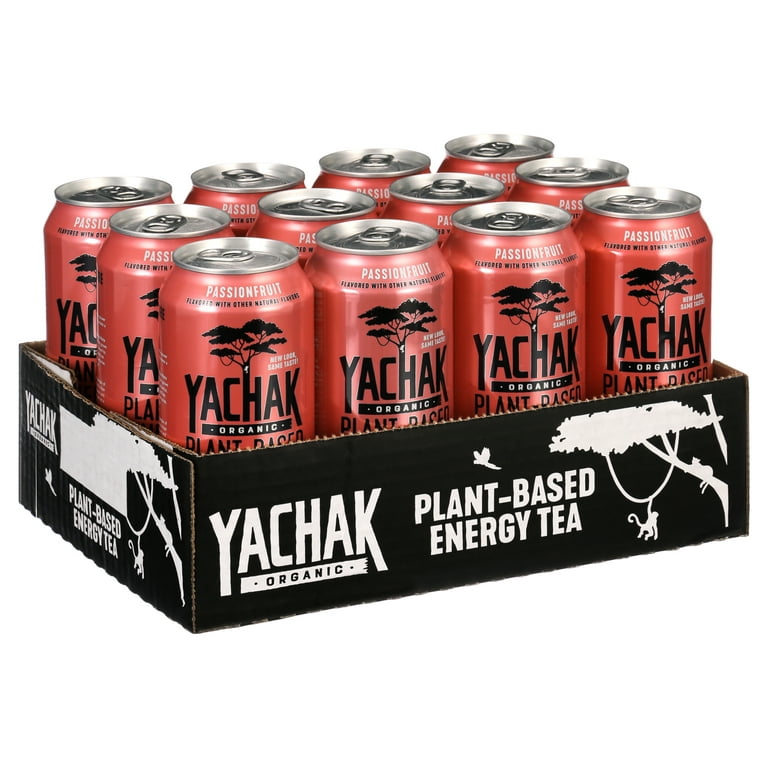Yachak Yerba Mate Drink, Passionfruit, 16 oz Cans, 12 Count