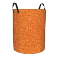 thumbnail image 2 of Daiia Orange Glitter Round Laundry Basket with Handles Thickened Waterproof Circular hamper,Dirty Clothes Storage Basket for Bedroom,Bathroom,College Dorm-Medium, 2 of 8