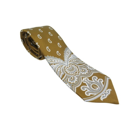 Brioni Men's Brown Paisley 100% Silk Skinny Neck Tie