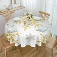 thumbnail image 2 of Christmas Snowflake Texture Waterproof Tablecloth Table Decoration Wedding Home Kitchen Dining Room Round Table, 2 of 5