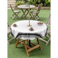 thumbnail image 5 of Outdoor Tablecloth with Umbrella Hole Zipper Black Gray Grid Round Tablecloth 60" Waterproof Outside Table Cloth Modern Minimalist Striped Pattern Patio Table Cover Tablecloths for Picnic Party, 5 of 8