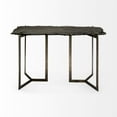 thumbnail image 2 of Rectangular Black Live Edge Slate Console Table With Double Pedestal Base, 2 of 3