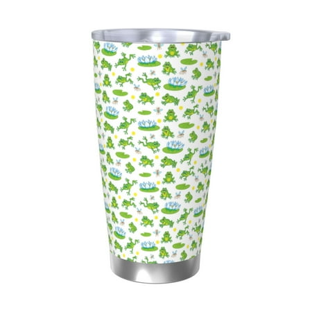 

Lukts Frogs Jumping for 20OZ Car Cup Stainless Steel Direct Drinking Straw Thermos Cup Suitable for Office Travel and Car-Without Straw