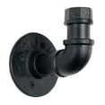 thumbnail image 1 of Gancho de almacenamiento Negro mate Plomería industrial Hierro curvo Estante de almacenamiento Gancho de pared, 1 of 1