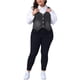 thumbnail image 2 of Chalecos de mezclilla para mujeres de tallas grandes Agnes Orinda, tops sin mangas, chaqueta casual de botón, 1X gris, 2 of 6