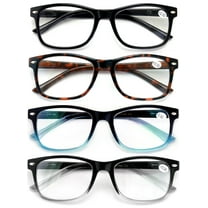 4 Pair Reading Glasses Blue Light Blocking, Filter UV Ray/Glare Computer Readers Men or Women  4.00