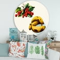 thumbnail image 2 of Designart 'Red Berries and Banana' Farmhouse Circle Metal Wall Art 36x36 - Disc of 36, 2 of 5