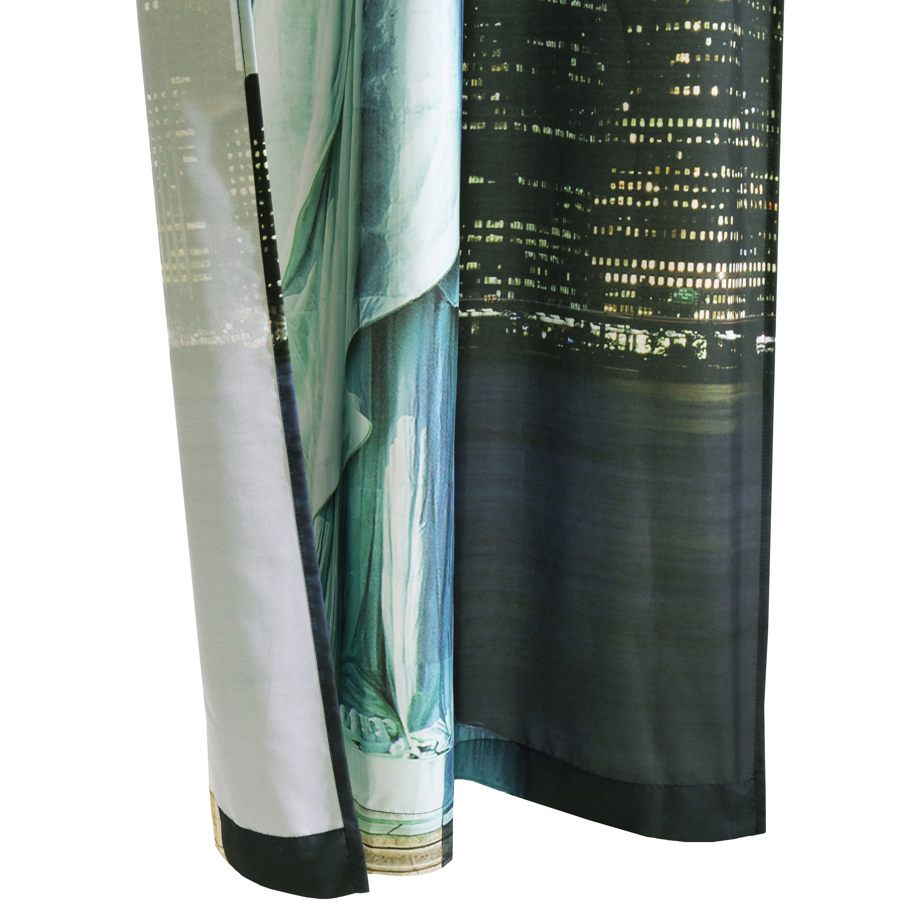 Statue Of Liberty Light-Filtering Digital Panoramic Print Curtain Pair 74" x 84" in Multi