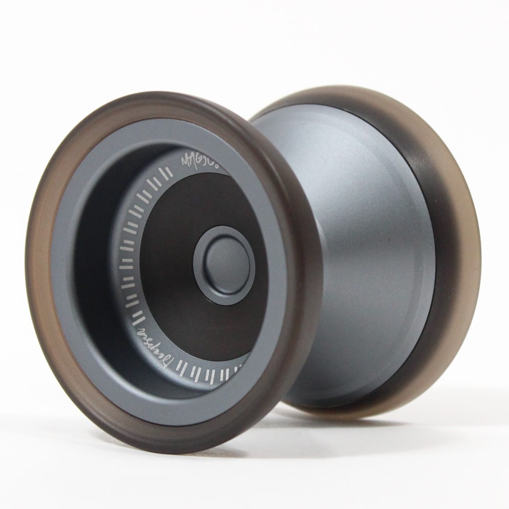 MAGICYOYO V13 Deepspin Bi-Material Yo-Yo - Aluminum Body with PC - Responsive/Unresponsive YoYo (Grey with Black PC)