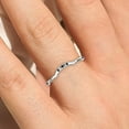 thumbnail image 4 of 10k White Gold Curved Wedding Band With Round Cut black diamond moissanite, 4 of 4