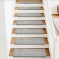 thumbnail image 6 of Pure Era Bullnose 9" x 30" Carpet Stair Treads Protector Cover Indoor Non Slip Self Adhensive Set of 14,Light Gray, 6 of 9