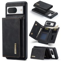 TECH CIRCLE Wallet Case for Google Pixel 8, 2 in 1 Retro PU Leather Cell Phone Back Cover Magnetic Detachable with Wallet Credit Card Cash Holder Kickstand Case Cover for Google Pixel 8 2023,Black