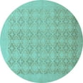 thumbnail image 1 of Ahgly Company Indoor Round Oriental Light Blue Traditional Area Rugs, 7' Round, 1 of 4