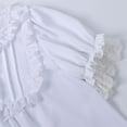 thumbnail image 4 of Ichuanyi Womens Summer Lace Tops Short Puff Sleeve Casual Blouses Eyelet Crew Neck Button Down Shirts, 4 of 8