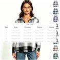 thumbnail image 3 of Women's Plaid V Neck Drawstring Long Sleeve Hooded Tunic Top, Oversized Pullover Hoodie with Pocket, Women's Plus, Size S-2XL, 3 of 4
