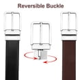 thumbnail image 4 of Falari Men's Reversible Dress Belt Genuine Leather (1 Belt 2 Colors) Black/Dark Brown Medium, 4 of 5