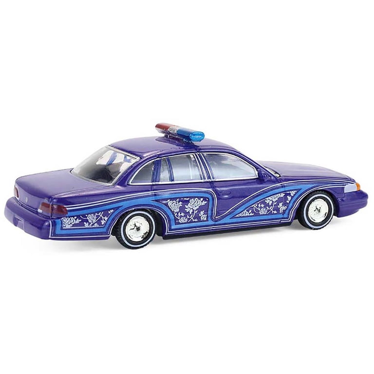 1992 Ford Crown Victoria Lowrider Blue with Graphics and Lightbar