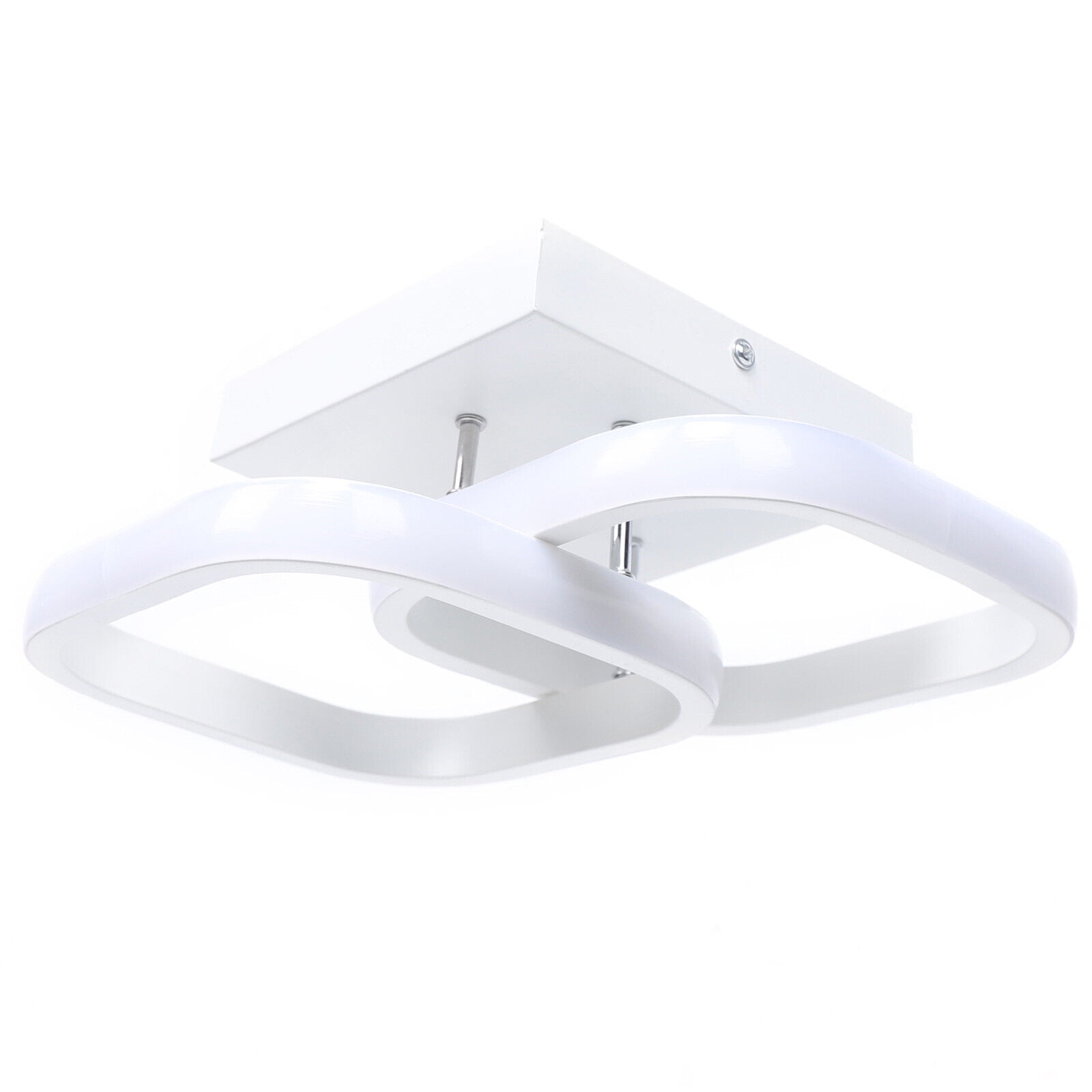 Modern Hallway LED Ceiling Light,Square Flush Mount Ceiling Lighting Fixture,Bathroom Mini 2 Head Acrylic Close to Ceiling Lamp Geometric Chandelier for Bedroom,Office,Living Room,Kitchen 22W