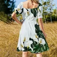 thumbnail image 4 of Calla Lilies Sleeveless Dress summer dress for women 2024 summer dress woman 2024 trendy Women's summer suit elegant, 4 of 7