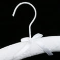 thumbnail image 5 of Yunhgft Linen Padded Clothes Hanger Satin Bow Shoulder Shaper Hanger White, 5 of 9