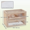 thumbnail image 3 of PawHut 24 Inch Hamster Cage, 2 Levels Small Animals Habitat, Natural Wood, 3 of 10