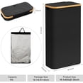 thumbnail image 3 of HBlife 63L Slim Laundry Hamper with Lid and Inner Removable Bag Narrow Collapsible Dirty Clothes Basket for Bathroom, Bedroom and Laundry, Black, 3 of 7