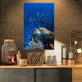 thumbnail image 1 of Large Sea Turtle underwater - Abstract Canvas Art Print, 1 of 3