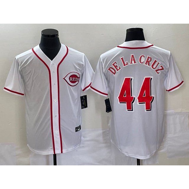 Baseball Uniform Reds Jersey Fan Elite Version Reds 44# 11# 19# 30# Delacruz Copy Player Name Jersey -GTV